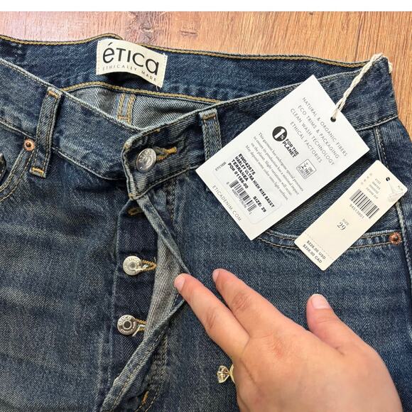 NWT Etica X Anthropologie Marley Ultra High Rise Baggy Jean in Terranea Size 29 - Picture 6 of 10